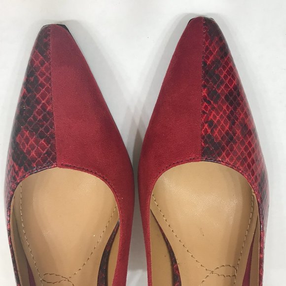 J.Renee’ Snake Print & Suede Fabric Low Pointy Sling Back - Picture 7 of 7